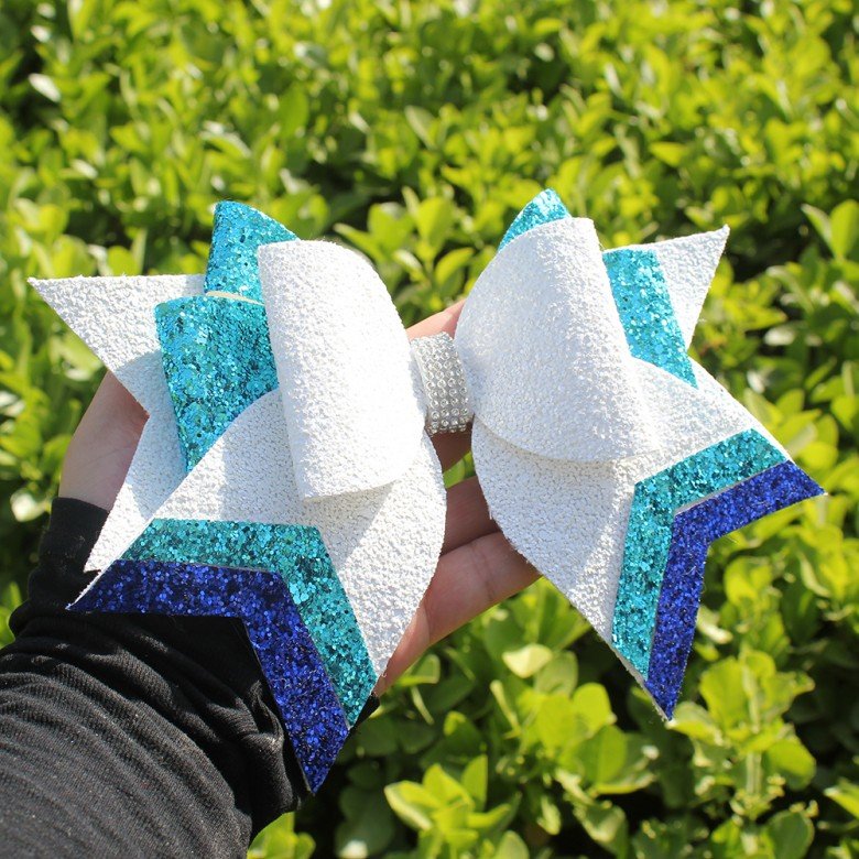 9''Big Glitter Cheer Hair Bows for Girls sport bows with hair tie 9''Big Glitter Cheer Hair Bows for Girls sport bows with hair tie