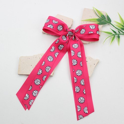 Sport Volleyball Team Long Streamer Sailor Ponytail Bows Volleyball Ponytail Holder for Girls Kids Hair Accessories