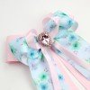 Spring Summer Floral Flower Long Tail Sailor Hair Bow Clip Pastel Floral Long Tail Hair Bows with Rhinestone