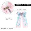 Spring Summer Floral Flower Long Tail Sailor Hair Bow Clip Pastel Floral Long Tail Hair Bows with Rhinestone
