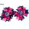 3.5inch PigTail Hair Bow SET cfootball college team NCAA 3.5inch PigTail Hair Bow SET cfootball college team NCAA