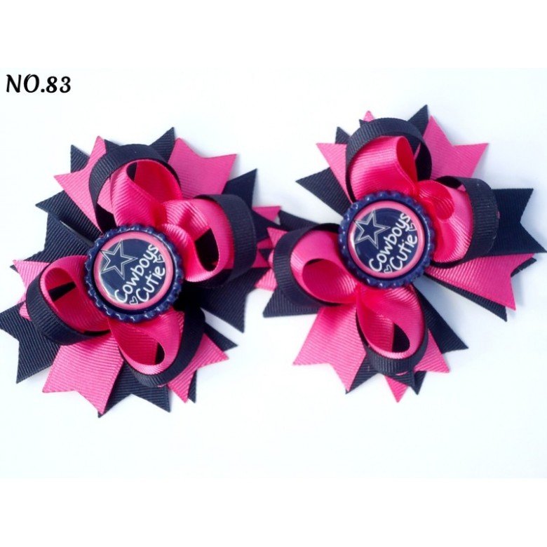 3.5inch PigTail Hair Bow SET cfootball college team NCAA 3.5inch PigTail Hair Bow SET cfootball college team NCAA