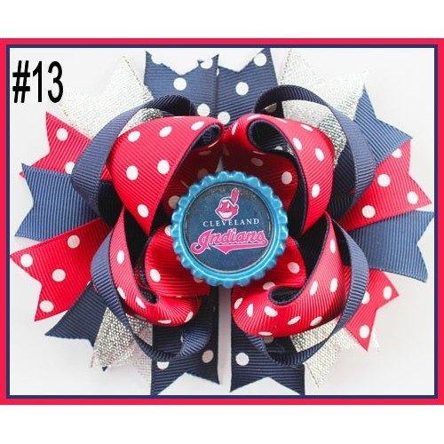 5inch baseball  team stacked boutique bows