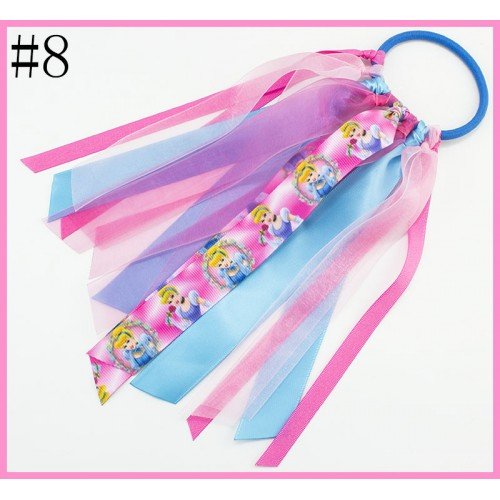  Princess  Streamer Hair Bow,Ribbon Ponytail Holder for Girls