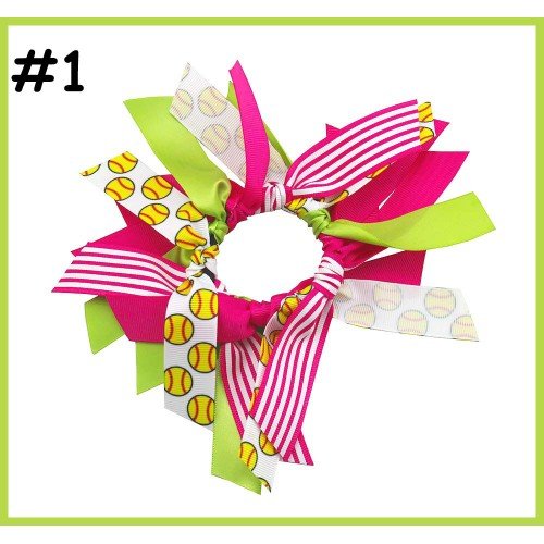 soccer ribbon hair scrunchies ponytail holder Gymnastics Hair Tie  Dance Pony 