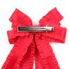 Elegant Solid Color Ruffle Ribbon Bowknot Shaped Hair Clips