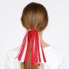 Sport Long Streamer Hair Tie Girls Colorful Dot Grosgrain Ribbon Hair Tie Kids School Ponytail Hair Accessories
