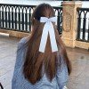 Girls Frayed Fringe Chiffon Silk Hair Bows Torn Raw Silk