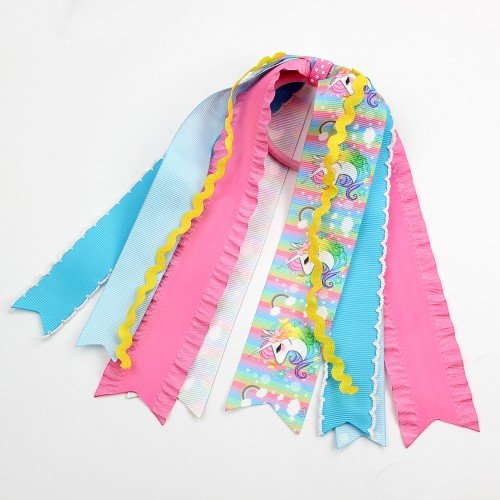  Girls unicorn Ponytail Streamer Hair Tie St.Patrick's Day Sharmrock Ponytail Streamer Hair Holder Hair Accessories