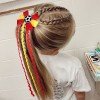 Girls Sport Soccer Themed Hair Bow Clips with Long Wavy tails for Game Day Football Hair Clips with Curled Streamers